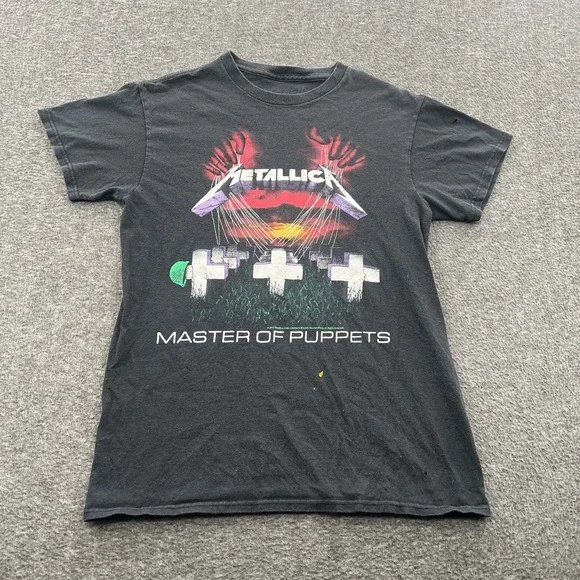 Metallica Master of Puppets T Shirt Mens S Black Tour Concert Rock Distressed - Picture 2 of 13